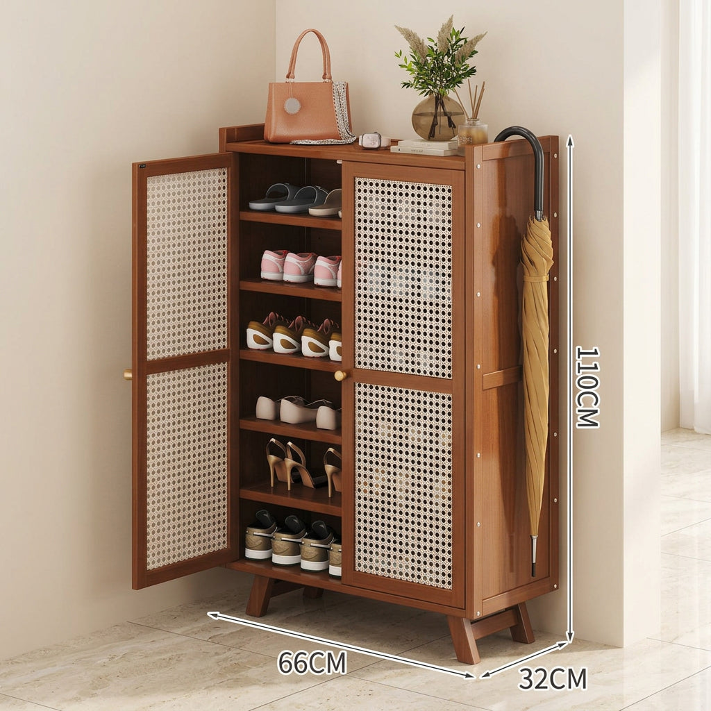 Wooden Bamboo Shoe Rack / Storage Cabinet