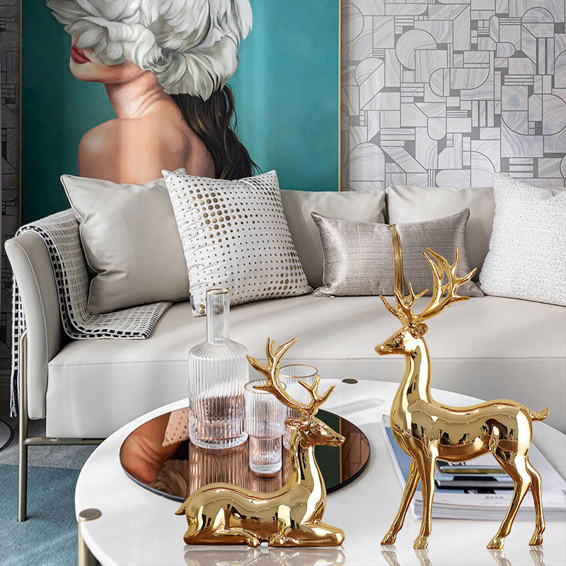 2pcs European Gold deers
