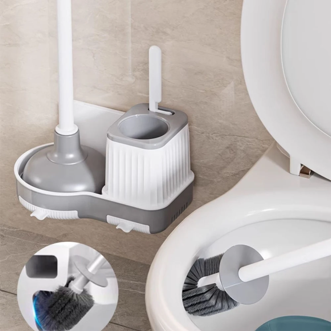 3 in 1 Toilet Brush & Plunger Set