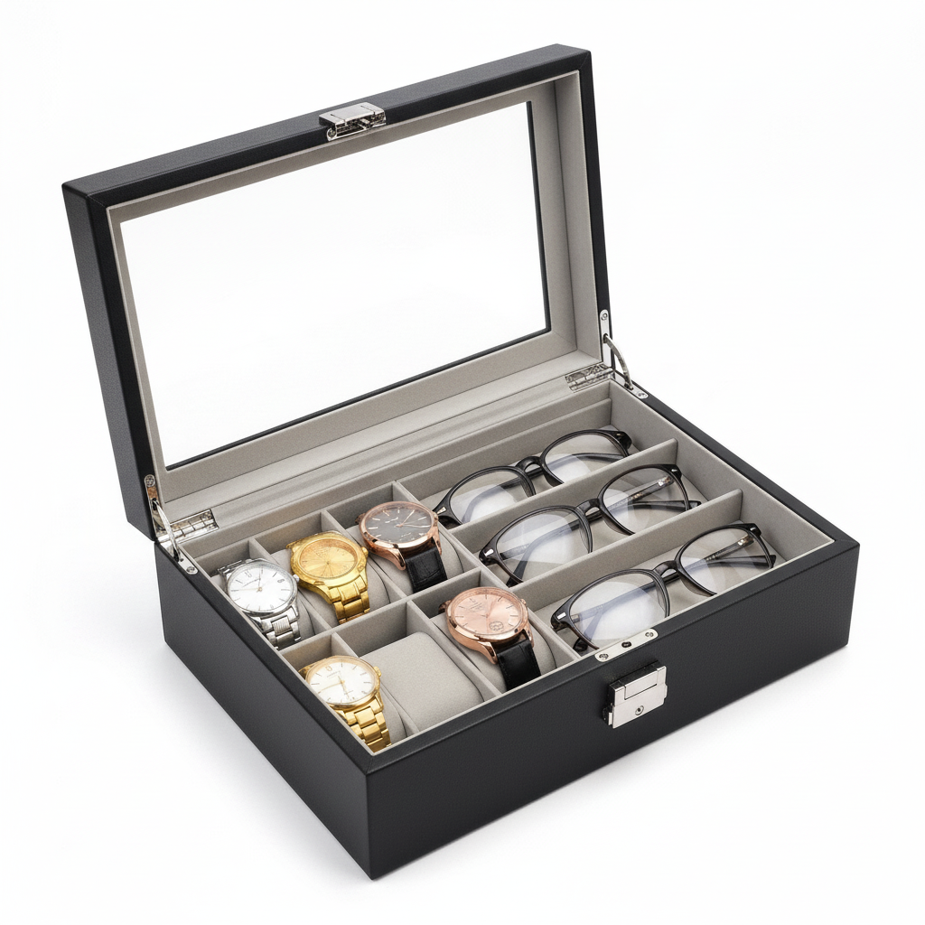 Portable Watch and Glasses Organizer