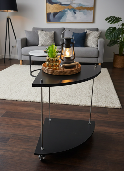 Nordic-style corner side table with sturdy construction and smooth surface.