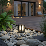Aluminium Pillar Light with Frosted Glass Shade LL 508A-BK