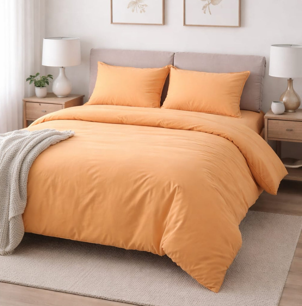 6pcs Cotton Plain Duvet Cover Set