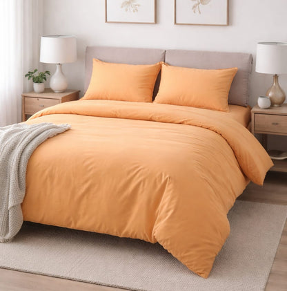 6pcs Cotton Plain Duvet Cover Set
