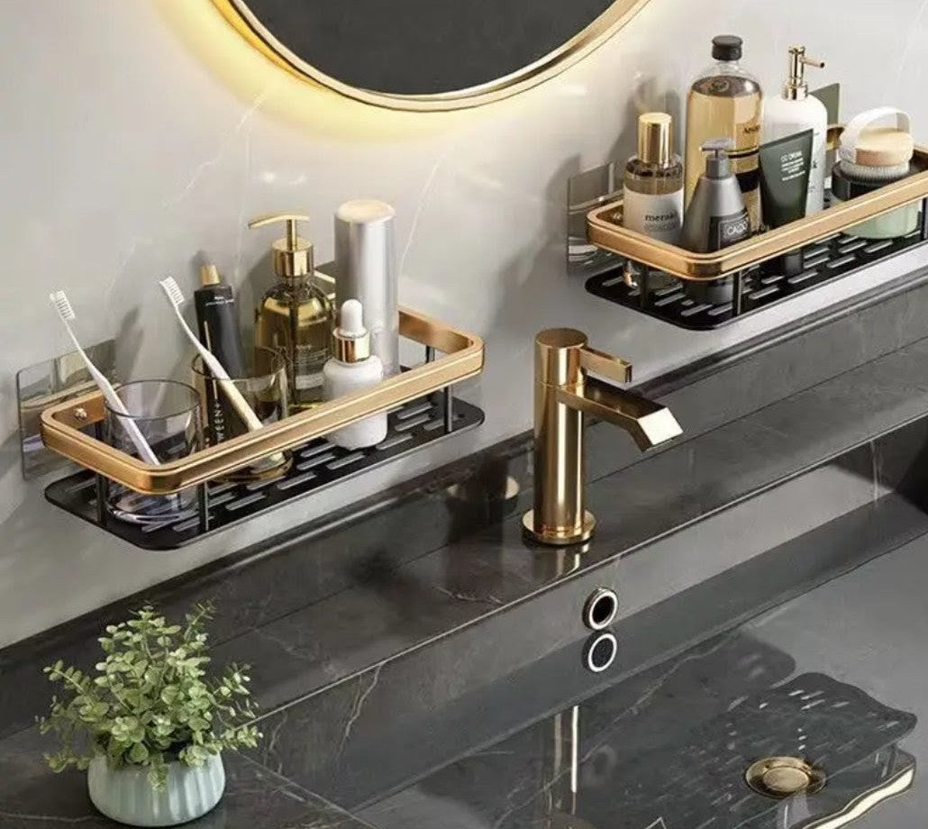 2pcs Luxury Wall Mounted Bathroom Shelf