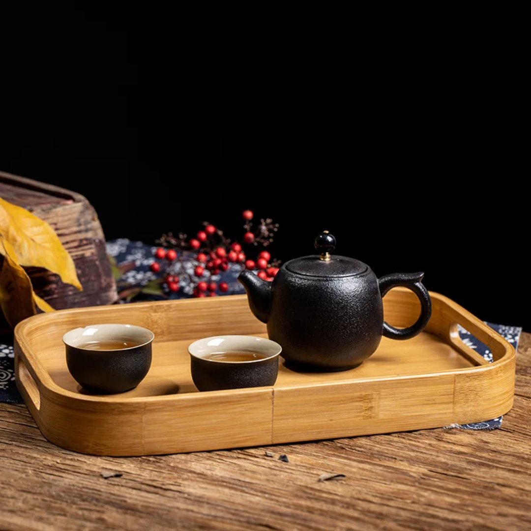 3Pcs Bamboo Serving Trays With Handles