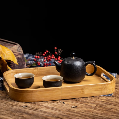 3Pcs Bamboo Serving Trays With Handles