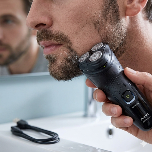 Dawood Lifestyle & Gadgets ke 3000X Series wet and dry electric shaver with SkinProtect technology ComfortCut blades anti corrosion shaving system 3D floating heads pop up trimmer waterproof design and fast charging for comfortable everyday grooming