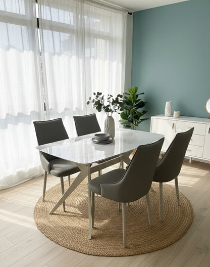 Glass Top 4-Seater Dining Set