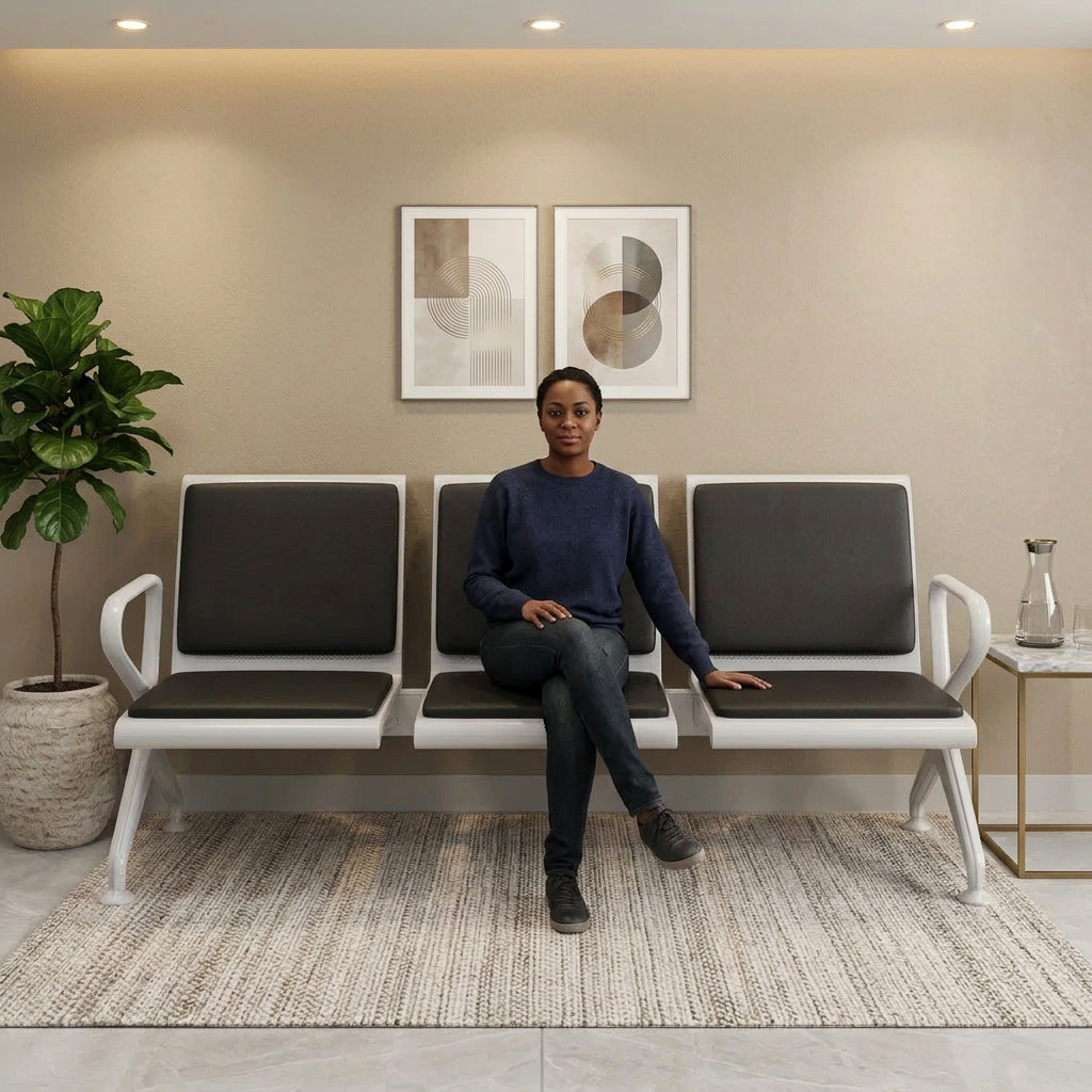 Heavy-Duty 3-Link Padded Waiting Bench