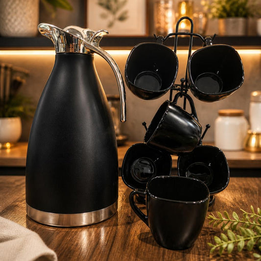 7pcs All Black Breakfast Set