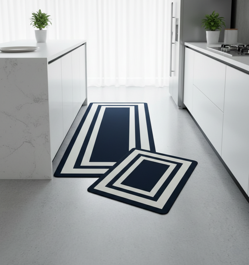 2-Piece Rubber Diatom Kitchen Mats Set