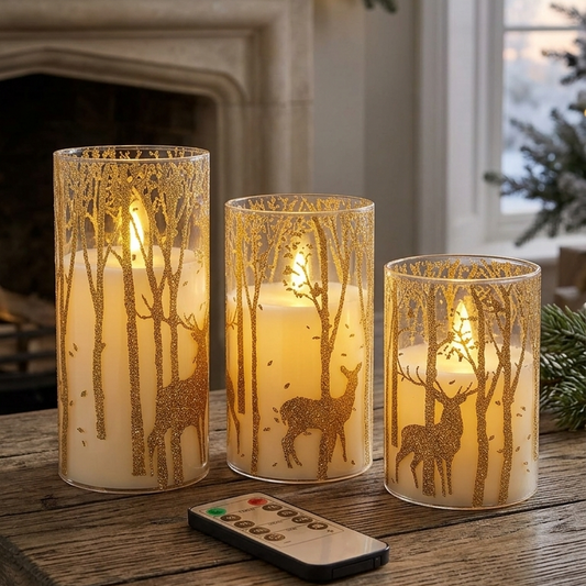 3 Piece LED Remote Control Candle Set