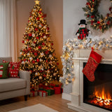 2.5M Snow Flocked Christmas Garland With Lights