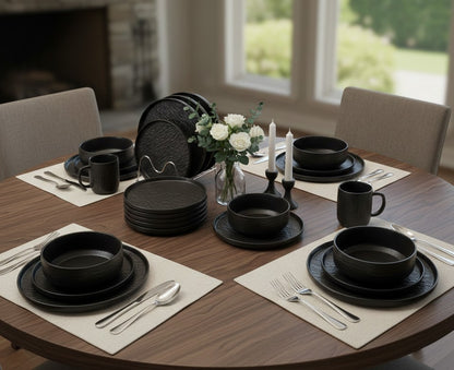 24pcs Rock Glazed Ceramic Dinner Set