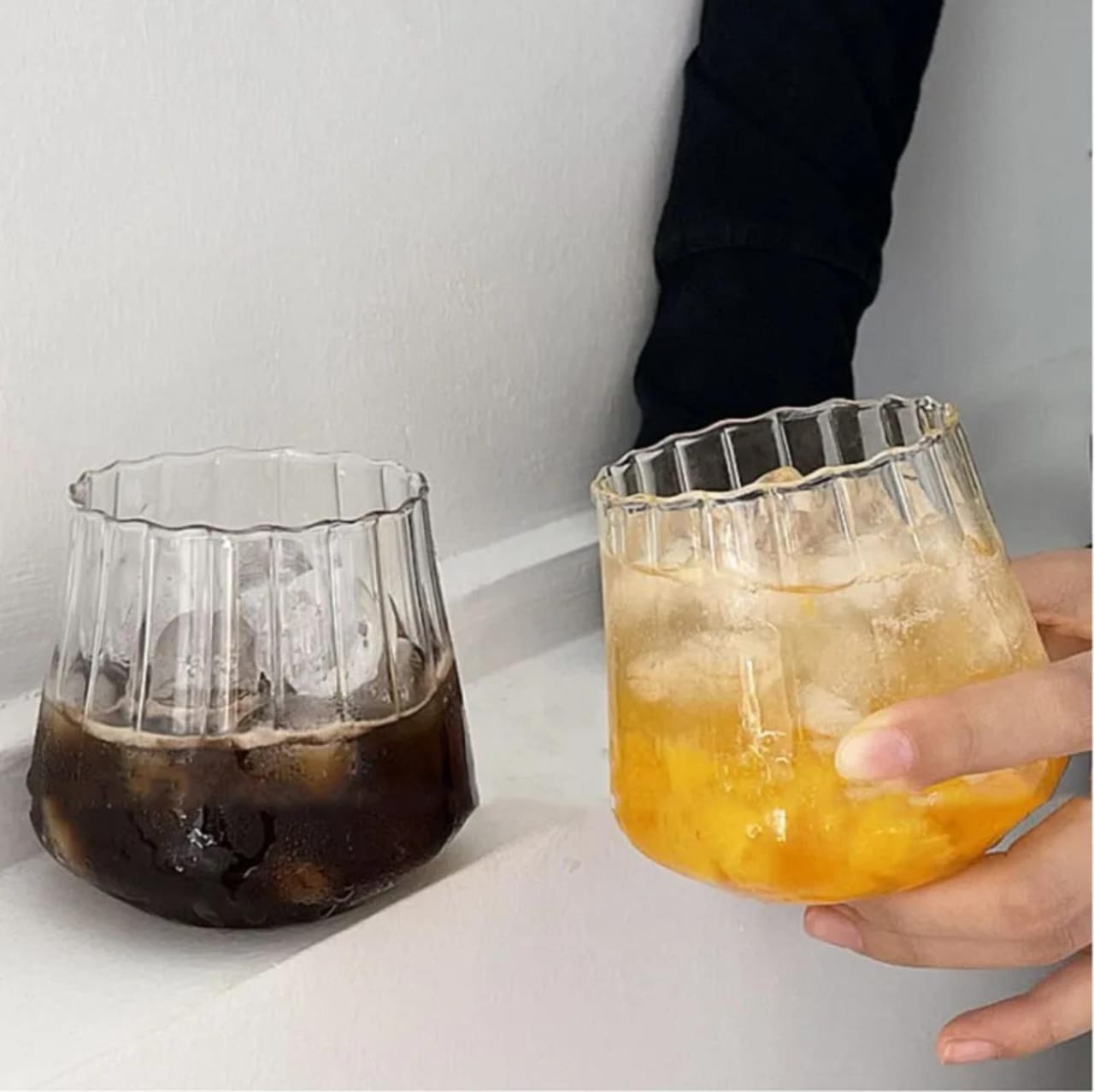 6Pcs Borosilicate Vertical Line Glasses