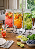 Glass Beverage Dispenser with Stand 2.2L