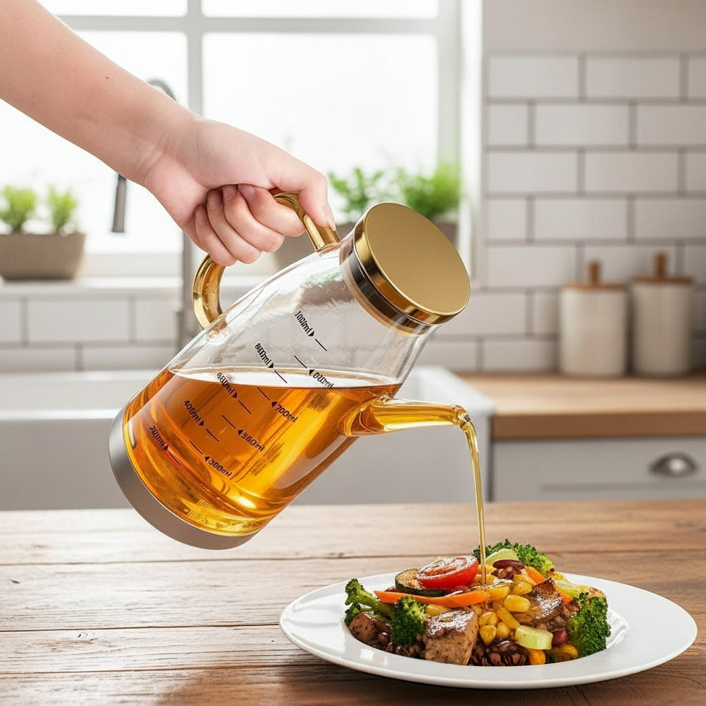 Borosilicate Glass Oil Bottle with Silicone Base