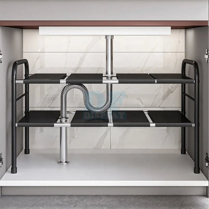 2 Layer Expandable Under Sink Storage Rack