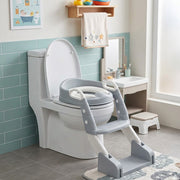 3-in-1 children's toilet trainer with potty, ladder, cushioned seat, and non-slip base.