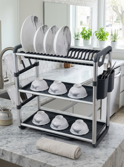 3 Tier Aluminium Dish Drying Rack