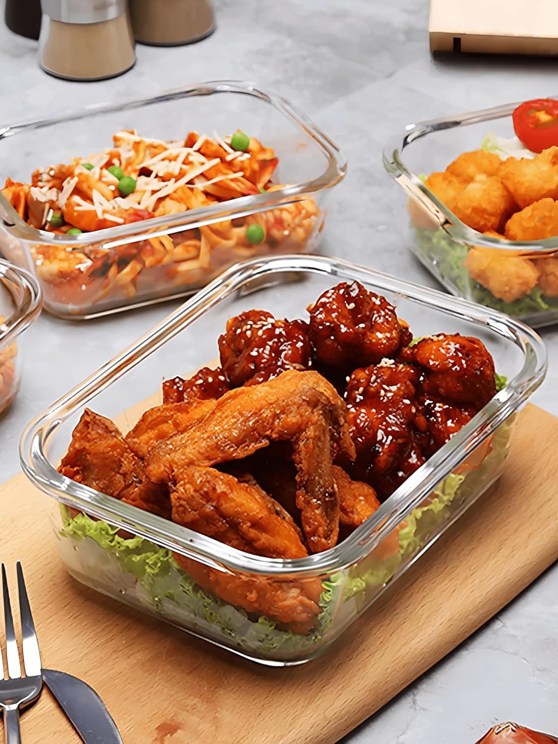 Borosilicate Glass Food Storage Containers with Lids