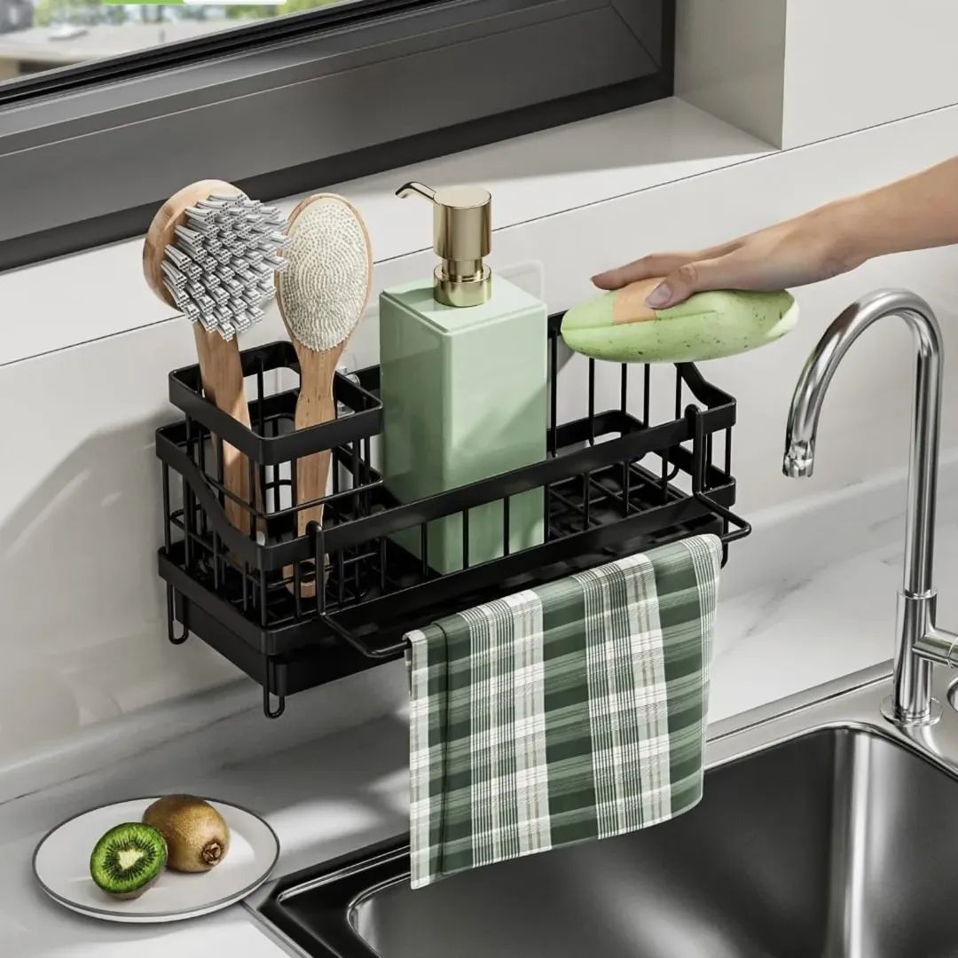 Multifunctional Sink Caddy with Water Draining Tray