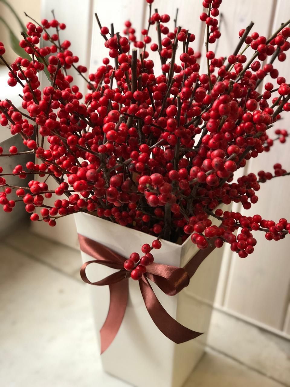Christmas Decor Berry Branches Set Of 10