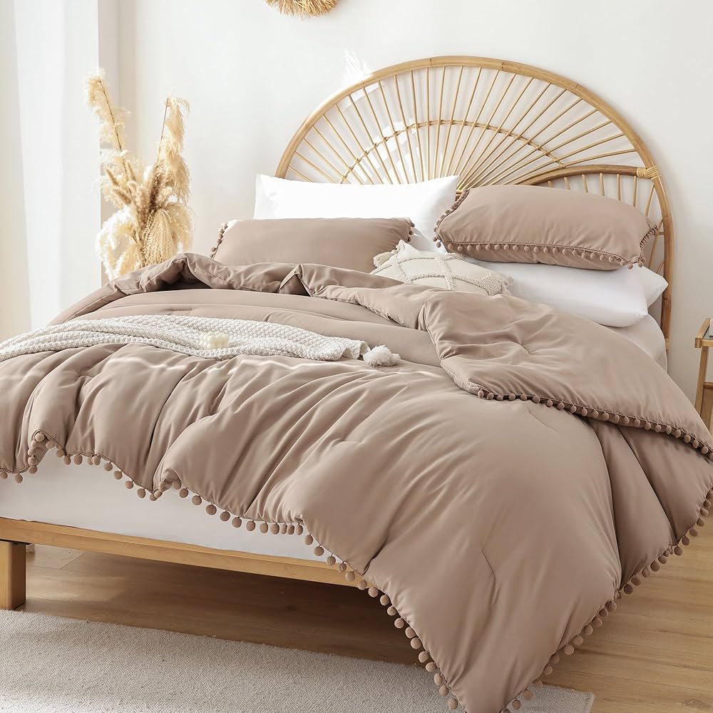 PomPom Laced Design Duvet Cover Set 6 × 6 ft