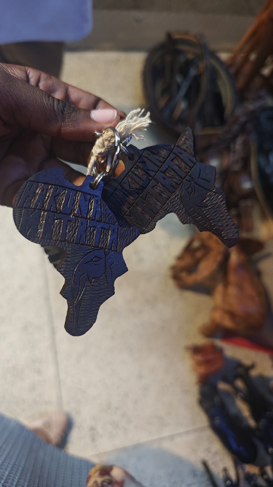 Wooden African Map Key Holder