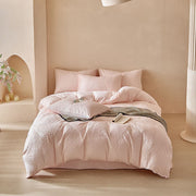 Premium king size 4 piece duvet cover set with duvet cover, flat sheet, and two pillowcases for elegant bedroom styling