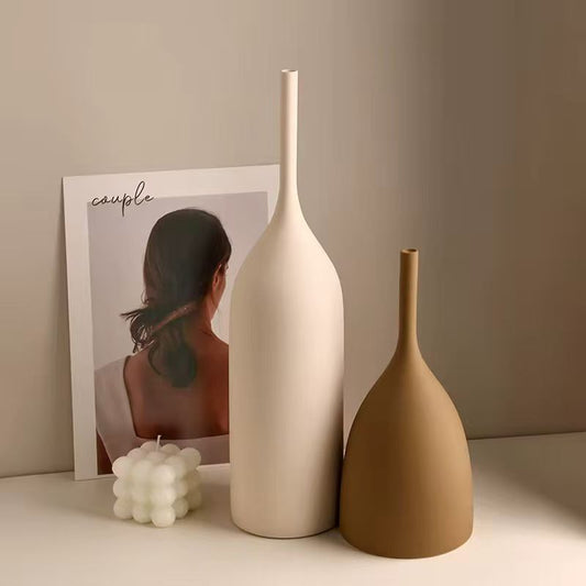 2pc Vintage Brushed Decor Vases