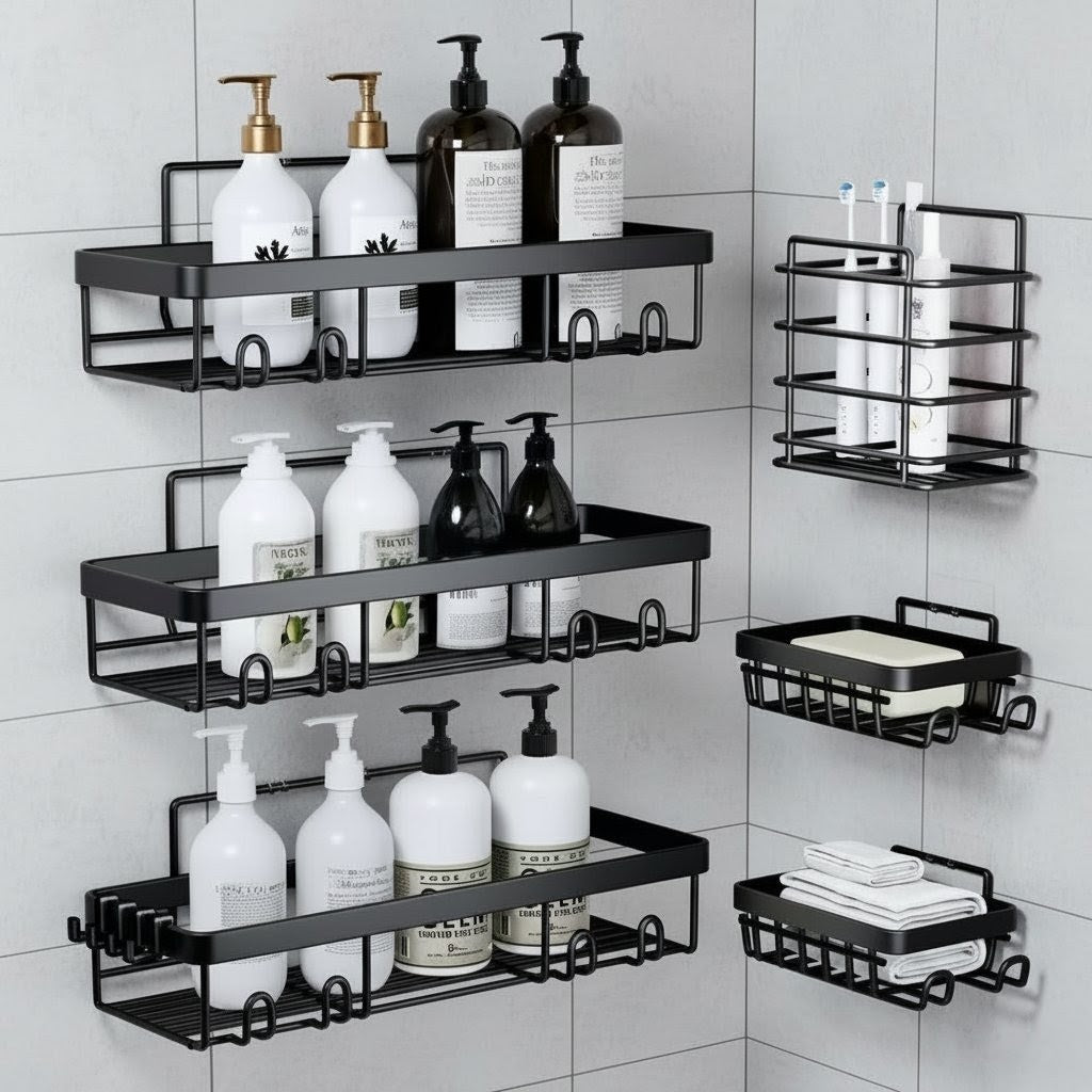 6pcs Set Shower Caddy Shelf Organizer