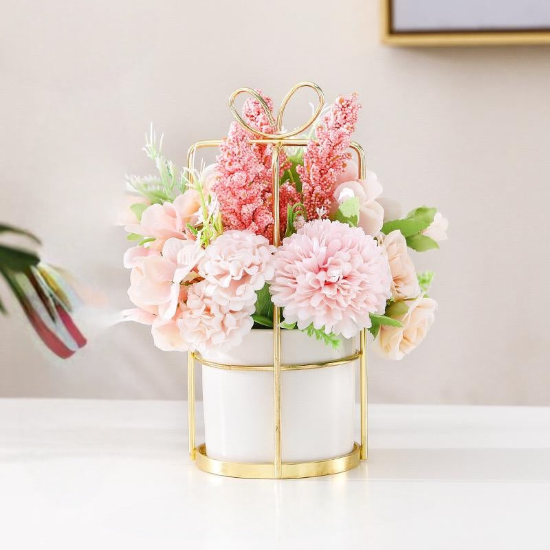 Decor Pot Flower Arrangement With Artificial Floral
