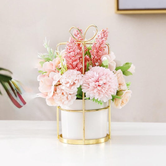 Decor Pot Flower Arrangement With Artificial Floral