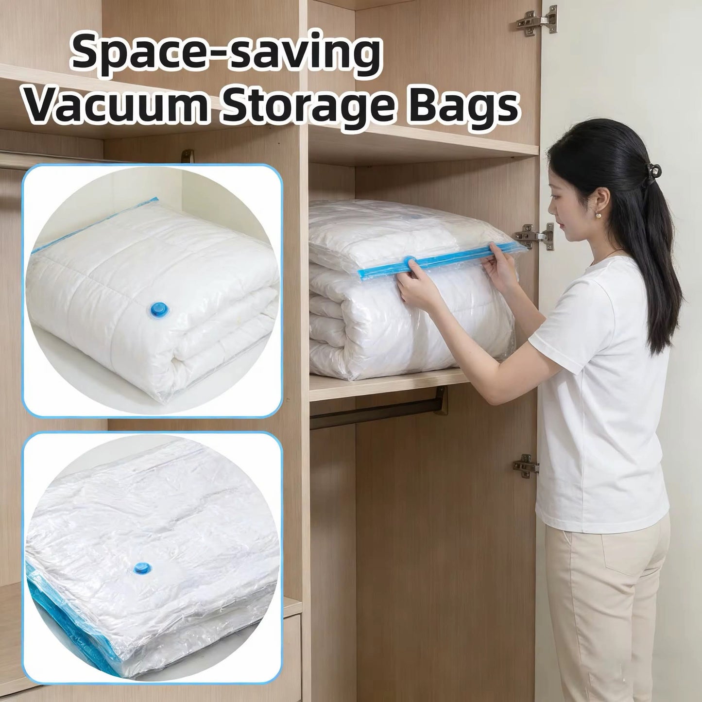 6pc Vacuum Bag Storage Organizer