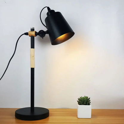 Partiam Modern Nordic Wood And Metal Desk Lamp