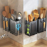 Wall Mounted Perforated Plastic Spoon And Chopstick Holder