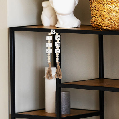 Wooden Bead Garland with Tassels Decor