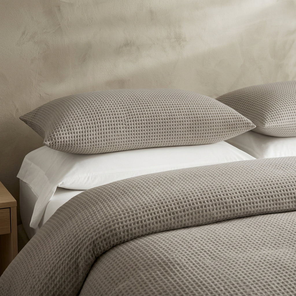 Waffle Bed Coverlet Set With Pillowcases