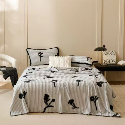 Flower Theme Fleece Blanket 6×6
