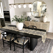 European light luxury table runner in white and light brown for dining tables