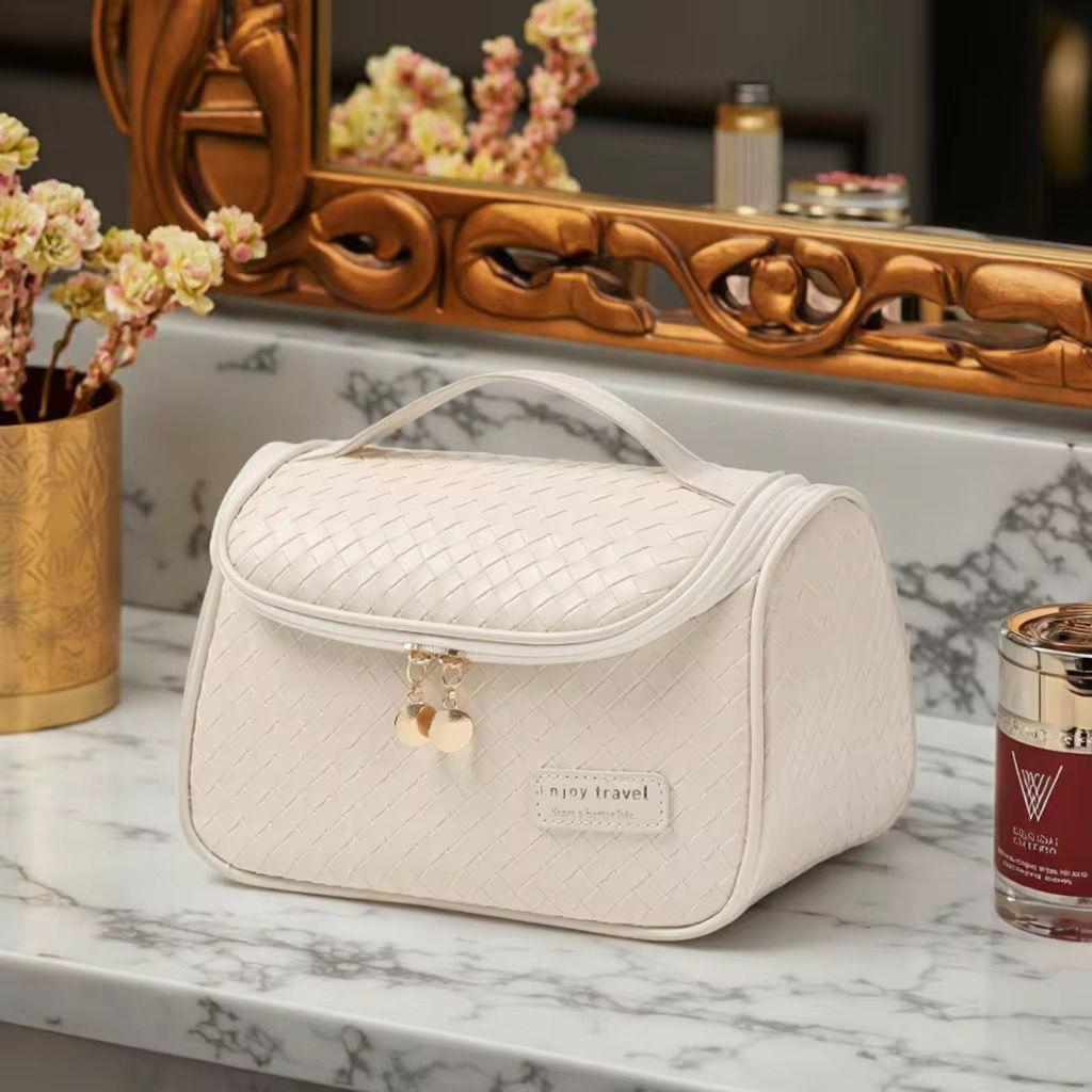 Leather Travel Makeup & Cosmetics Organizer Bag