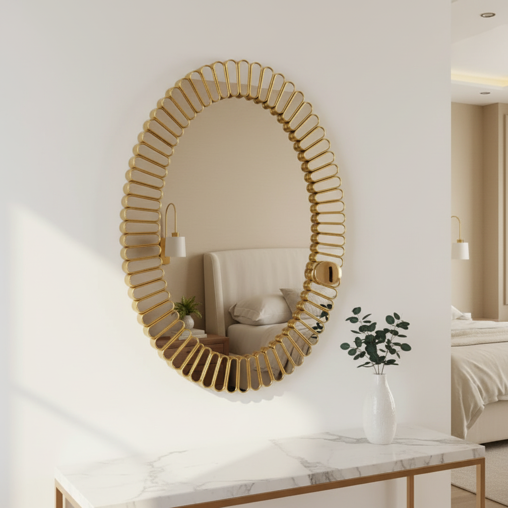 Sunburst Oval Luxury Wall Mirror