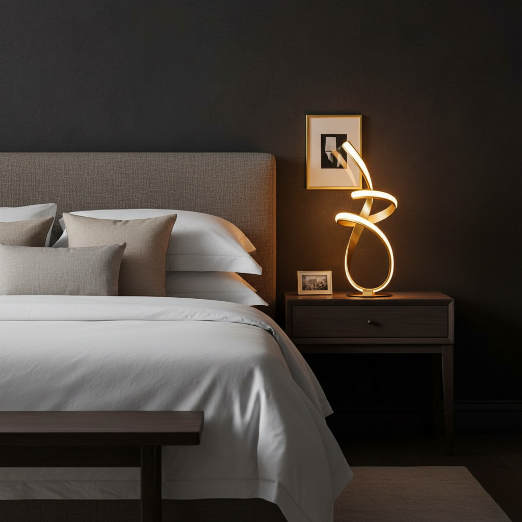 Gold Ribbon LED Table Lamp