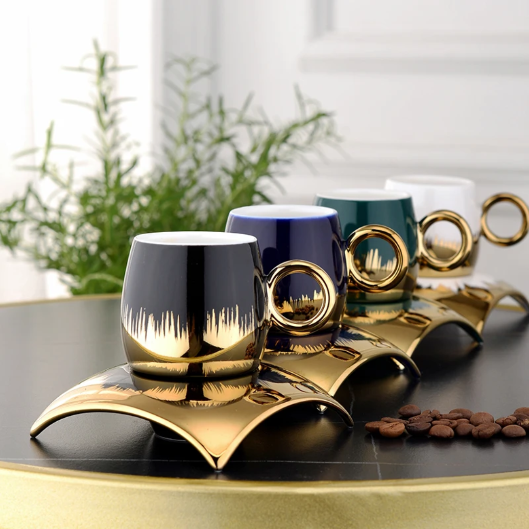 12Pcs Ceramic Cup & Saucer Set