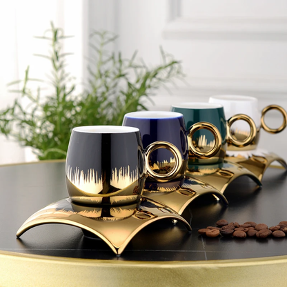 12Pcs Ceramic Cup & Saucer Set