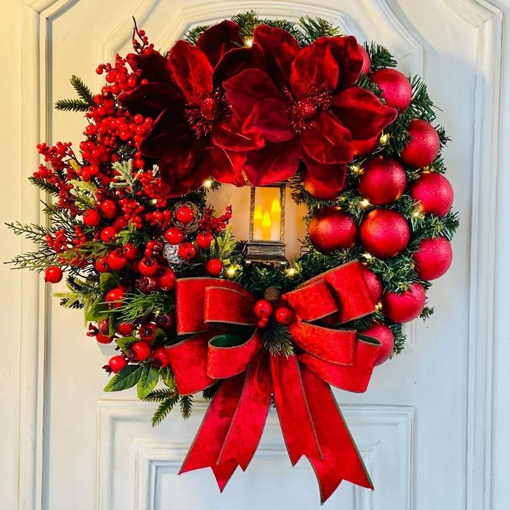 35cm Christmas Wreath With Lamp