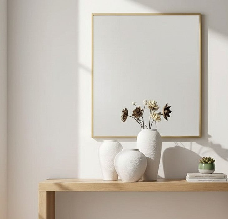 3Pc White Ceramic Decor Vases