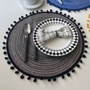 6pcs round table placemats with elegant leaf design, stylish dining table mats for protection and décor
